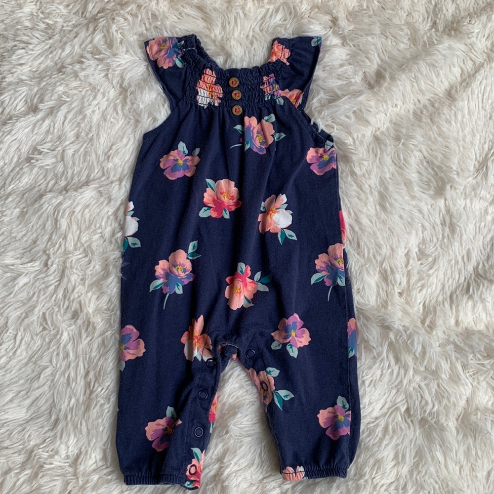 Carter’s Baby Girl Navy Blue Floral Pant Romper